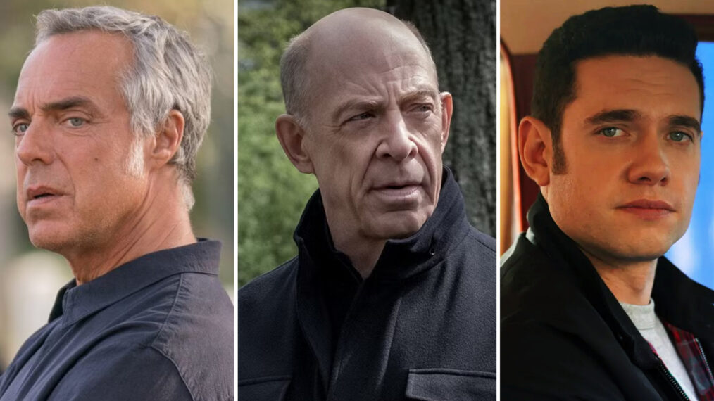 Titus Welliver in 'Bosch: Legacy'; J.K. Simmons in 'Counterpart'; Tom Brittney in 'Grantchester'