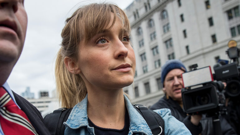 Actress Allison Mack leaves U.S. District Court for the Eastern District of New York