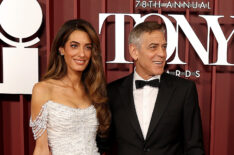 Amal Clooney and George Clooney attend The 78th Annual Tony Awards at Radio City Music Hall on June 8, 2025 in New York City
