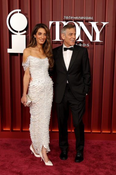 Amal Clooney and George Clooney attend The 78th Annual Tony Awards