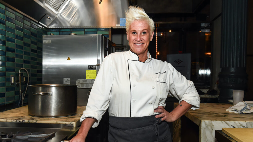 Chef Anne Burrell poses during the Food Network & Cooking Channel New York City Wine & Food Festival presented by Capital One - Dinner with Anne Burrell and Marc Murphy part of the Bank of America Dinner Series at Chefs Club on October 10, 2019 in New York City