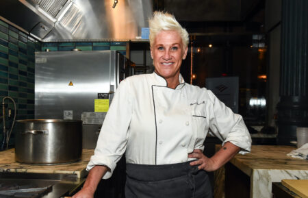Chef Anne Burrell poses during the Food Network & Cooking Channel New York City Wine & Food Festival presented by Capital One - Dinner with Anne Burrell and Marc Murphy part of the Bank of America Dinner Series at Chefs Club on October 10, 2019 in New York City