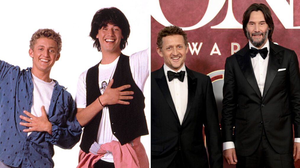 Alex Winter and Keanu Reeves of 'Bill & Ted's Excellent Adventure' attend the 2025 Tony Awards