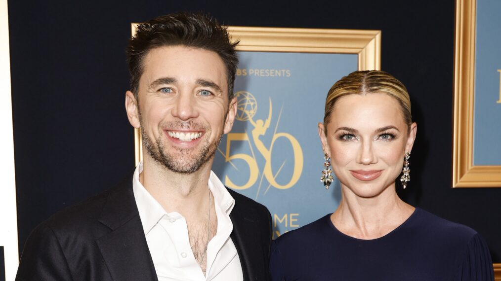 Billy Flynn and Gina Comparetto attend the 50th Daytime Emmy Awards at The Westin Bonaventure Hotel & Suites, Los Angeles on December 15, 2023 in Los Angeles, California.