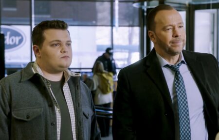 Andrew Terraciano as Sean Reagan and Donnie Wahlberg as Danny Reagan in 'Blue Bloods' final season