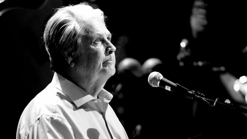 LOS ANGELES, CA - MAY 26: (EDITORS NOTE: Image has been digitally converted to black and white.) Musician Brain Wilson performs Pet Sounds at the Pantages Theatre on May 26, 2017 in Los Angeles, California.