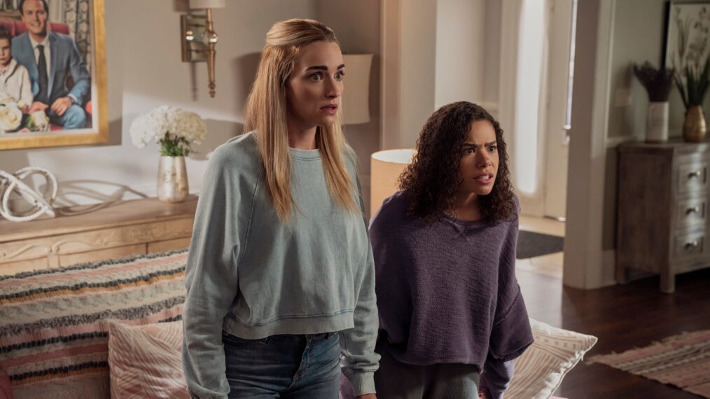 Brianne Howey as Georgia Miller, Antonia Gentry as Ginny Miller in Episode 307 of 'Ginny & Georgia.'