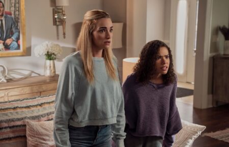 Brianne Howey as Georgia Miller, Antonia Gentry as Ginny Miller in Episode 307 of 'Ginny & Georgia.'