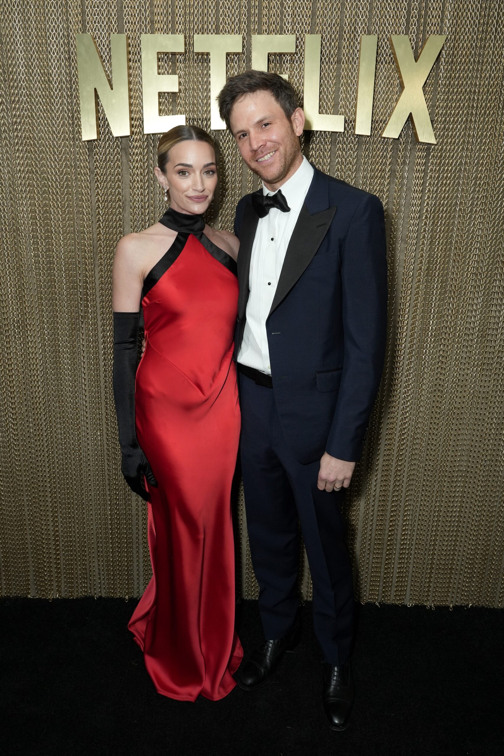 Brianne Howey and Matt Ziering attend the 2025 Netflix Oscar after party at Chateau Marmont on March 02, 2025 in Los Angeles, California. ounds