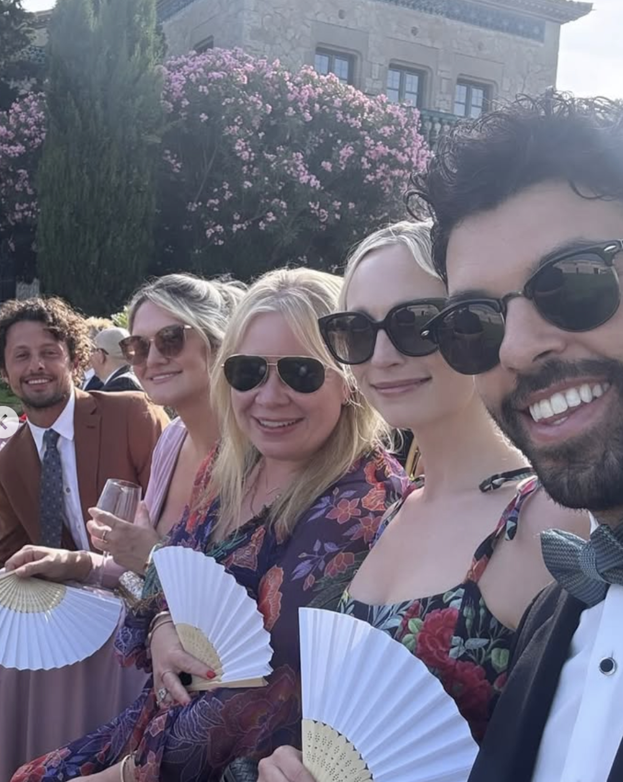 Steven Krueger, Candice King, Julie Plec, Carina Adly MacKenzie, and Michael Vlamis at Michael Trevino's wedding
