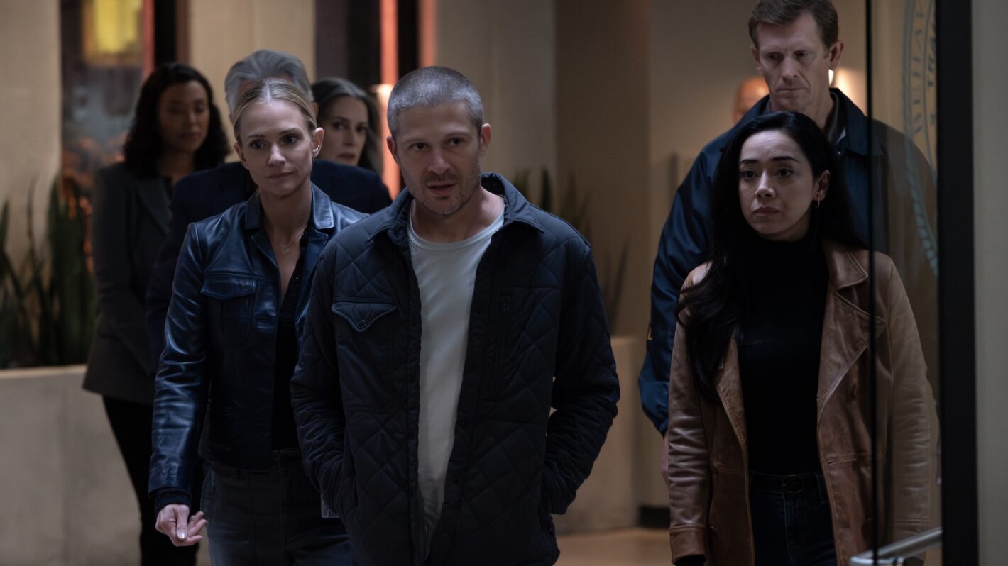 A.J. Cook as Jennifer ‘JJ’ Jareau, Zach Gilford as Elias Voit and Aimee Garcia as Dr. Julia Ochoa — 'Criminal Minds: Evolution' Season 18 Episode 5 