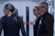 Paget Brewster as Emily Prentiss, A.J. Cook as Jennifer ‘JJ’ Jareau and Joe Mantegna as David Rossi — 'Criminal Minds: Evolution' Season 18 Episode 9 'Col1ateRal'