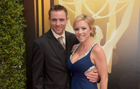 Jake Anderson and Jenna Anderson attend the 2015 Creative Arts Emmy Awards