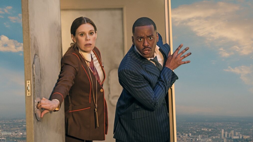 Steph De Whalley as Anita and Ncuti Gatwa as the Doctor — 'Doctor Who' Season 2 Episode 8 'The Reality War'