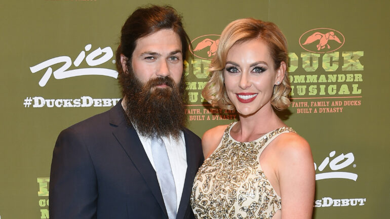 Television personalities Jep Robertson (L) and Jessica Robertson attend the 