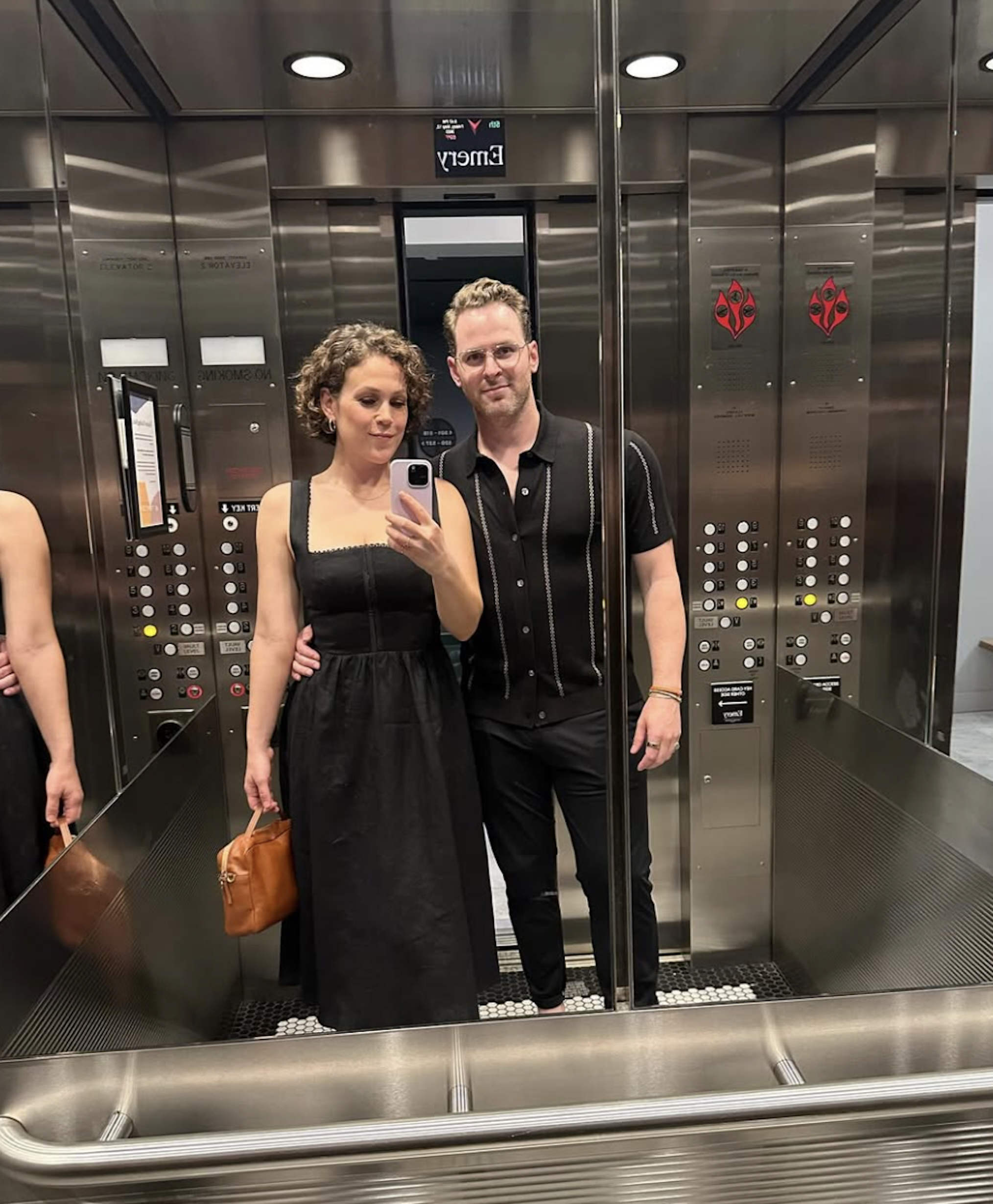 Erin Krakow and Ben Rosenbaum's elevator selfie