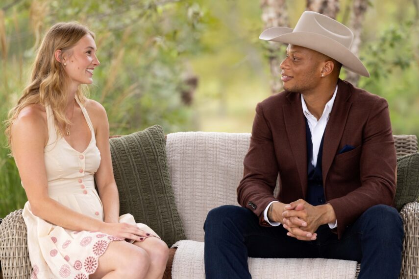 Dater Karina with Farmer Jay in the season premiere episode of FARMER WANTS A WIFE