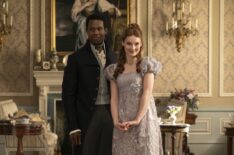 Victor Alli as John Stirling, Hannah Dodd as Francesca Bridgerton in episode 306 of Bridgerton