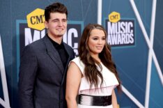 Cade Foehner and Gabby Barrett attend the 2022 CMT Music Awards
