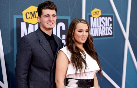 Cade Foehner and Gabby Barrett attend the 2022 CMT Music Awards