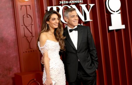 Amal Clooney and George Clooney attend The 78th Annual Tony Awards at Radio City Music Hall on June 8, 2025 in New York City
