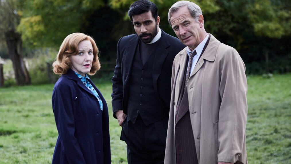 Cathy (Kacey Ainsworth), Alphy Kottaram (Rishi Nair), Geordie Keating (Robson Green) in 'Grantchester' Season 10 Episode 7
