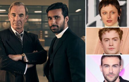 Robson Green and Rishi Nair of 'Grantchester,' Emma Corrin, Kit Connor, and Tom Austen