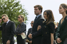 Holt McCallany, Maria Bello, Jake Weary, Danielle Campbell, and Melissa Benoist in Netflix's 'The Waterfront,' Season 1, Episode 4.