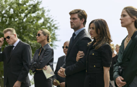Holt McCallany, Maria Bello, Jake Weary, Danielle Campbell, and Melissa Benoist in Netflix's 'The Waterfront,' Season 1, Episode 4.