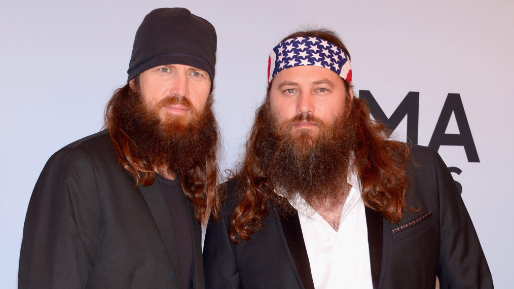 Jase Robertson and Willie Robertson attend the 47th annual CMA Awards at the Bridgestone Arena on November 6, 2013 in Nashville, Tennessee