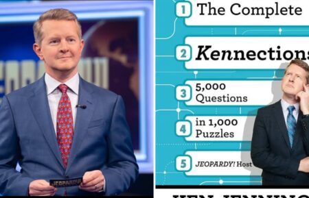 Ken Jennings on Jeopardy! (right) the hosts new book