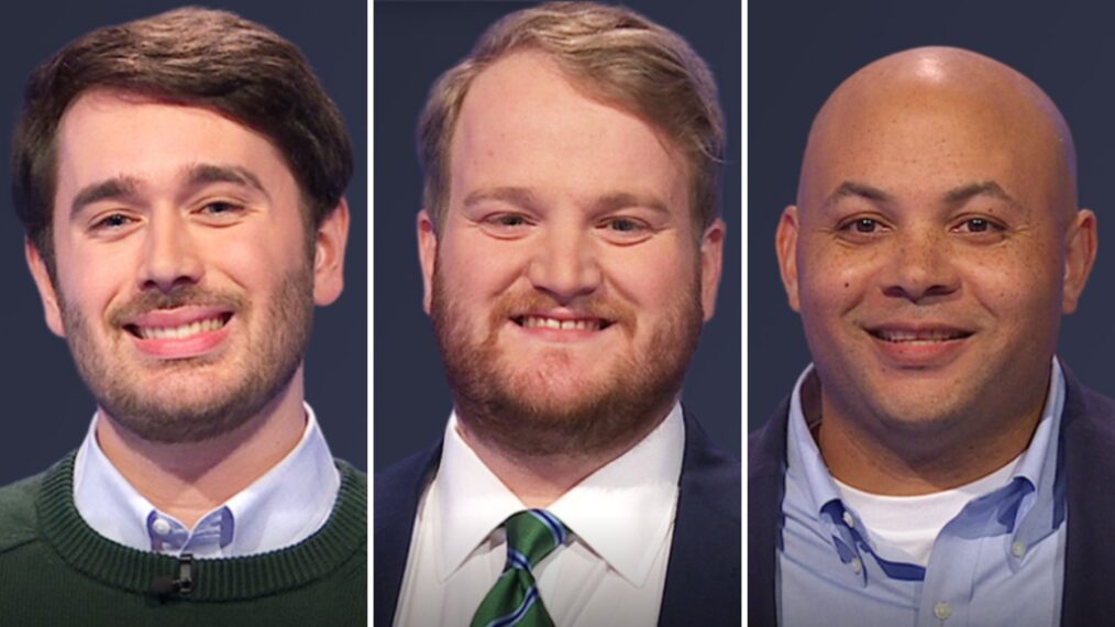 (from left) Jeopardy! players Josh Prohofsky, Matt Massie, and Sean Addie on Thursday, June 12, 2025