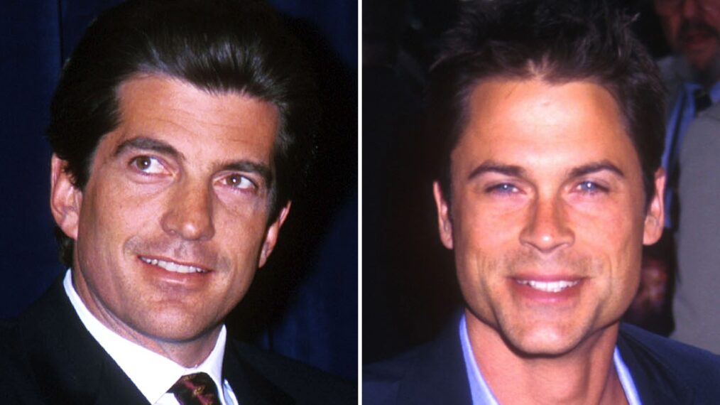 John F Kennedy Jr and Rob Lowe Split image