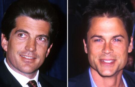John F Kennedy Jr and Rob Lowe Split image