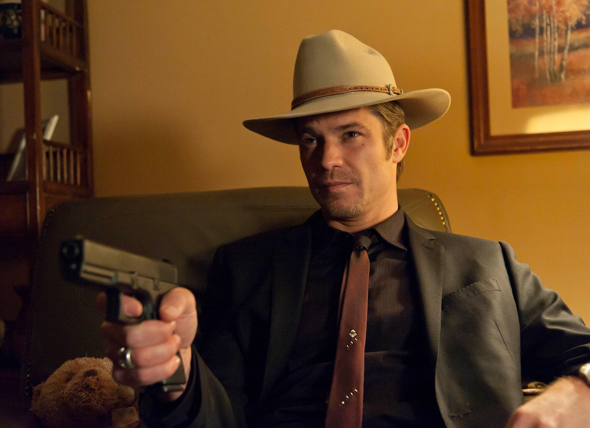 JUSTIFIED, Timothy Olyphant, 'Coalition', (Season 3, ep. 312, aired April 3, 2012), 2010-. photo: Pr