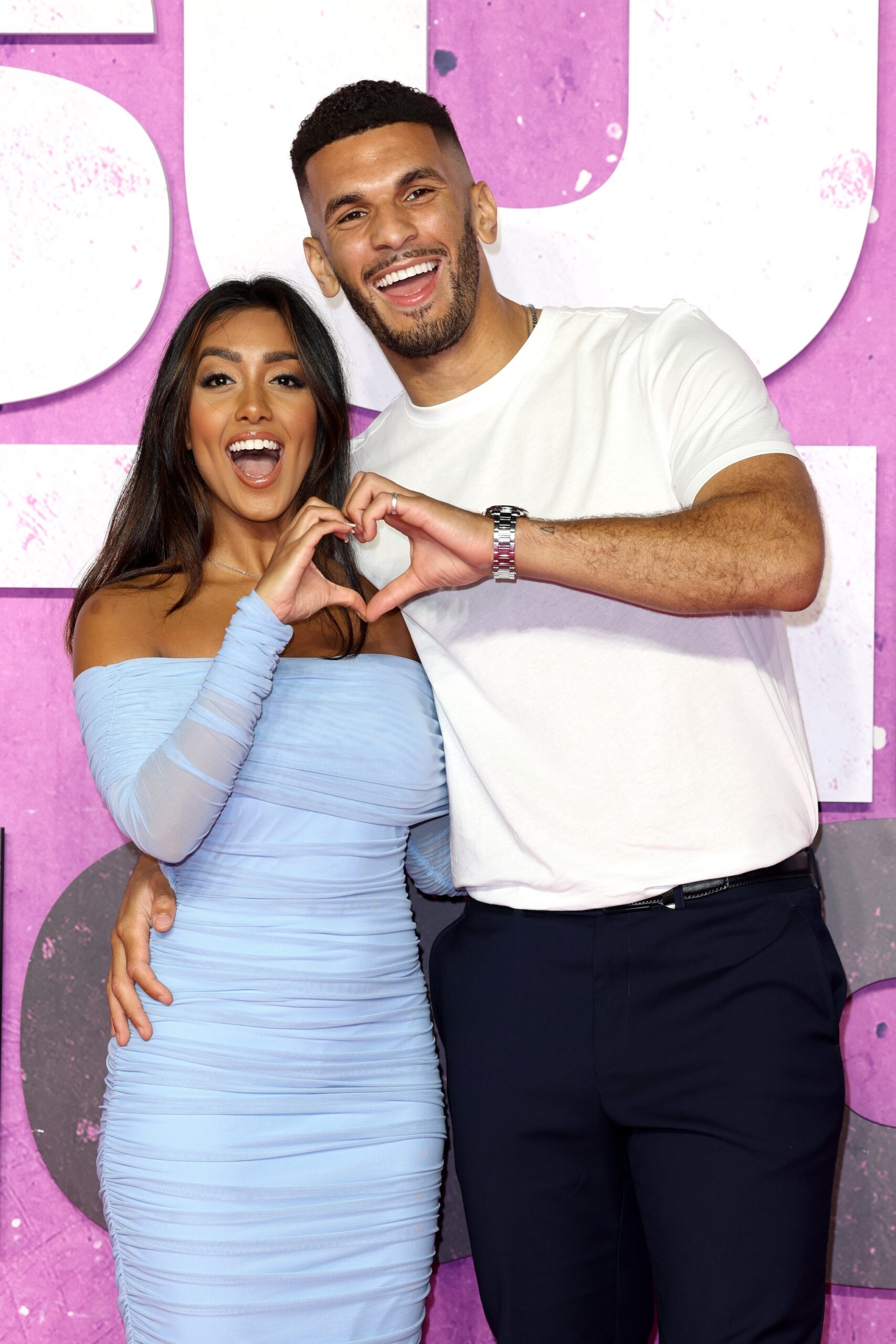 Sanam Harrinanan and Kai Fagan attend the SUMOTHERHOOD World premiere at Cineworld Leicester Square on October 10, 2023 in London, England.