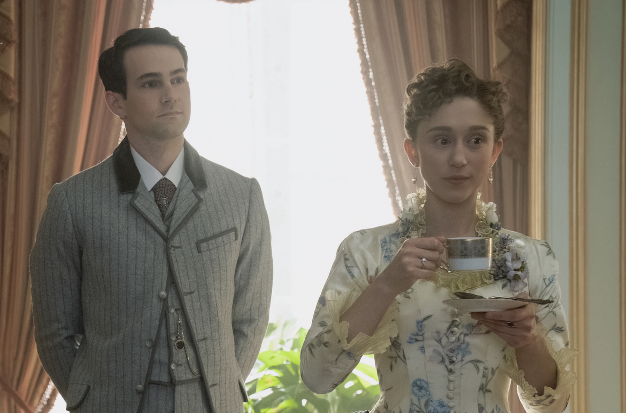 Taissa Farmiga and Matt Walker as Gladys and Billy in 'The Gilded Age'