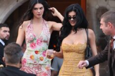 Kylie Jenner and Kendall Jenner are sighting ahead of Jeff Bezos and Lauren Sanchez Wedding on June 26, 2025 in Venice, Italy.