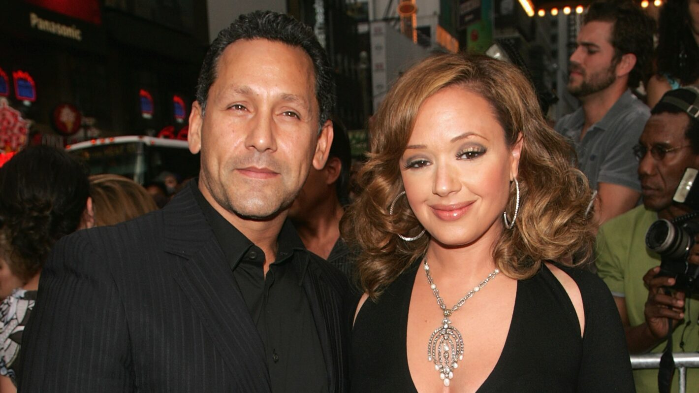 Angelo Pagan and actress Leah Remini arrives during the premiere of Picturehouse's