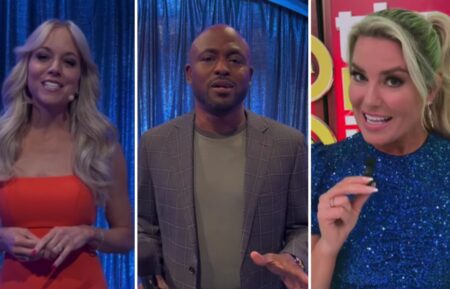 Let's Make a Deal model Tiffany Coyne and host Wayned Brady and The Price Is Right model Rachel Reynolds
