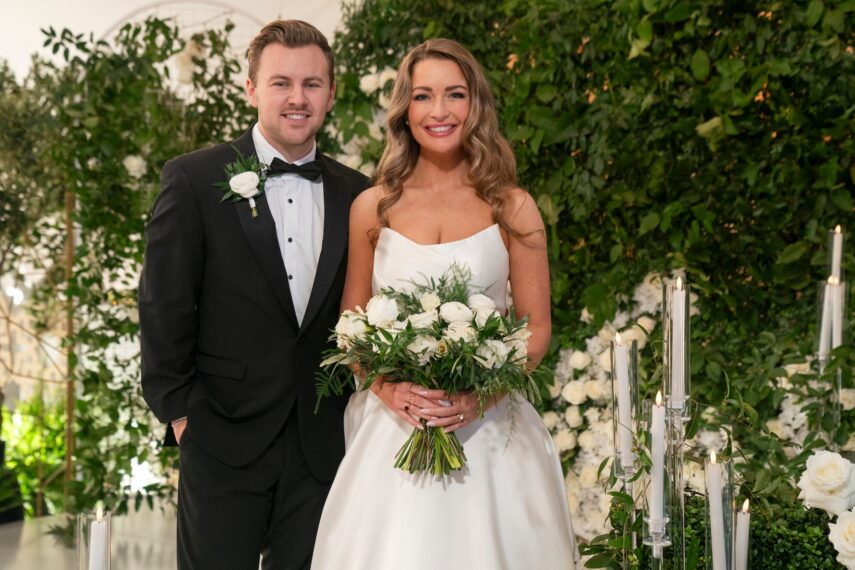 Daniel Hastings, Taylor Haag at the wedding in 'Love Is Blind' Season 8