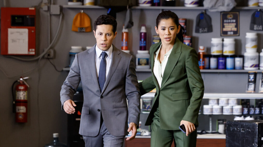 David Del Rio as Billy Martinez and Leah Lewis as Sarah Franklin in 'Matlock' Season 1
