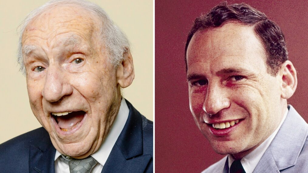 Mel Brooks in 2024 and in 1963 collage