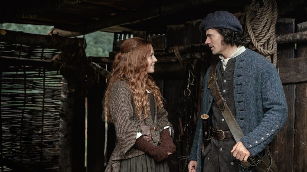 Harriet Slater and Jamie Roy in 'Outlander: Blood of My Blood' Season 1