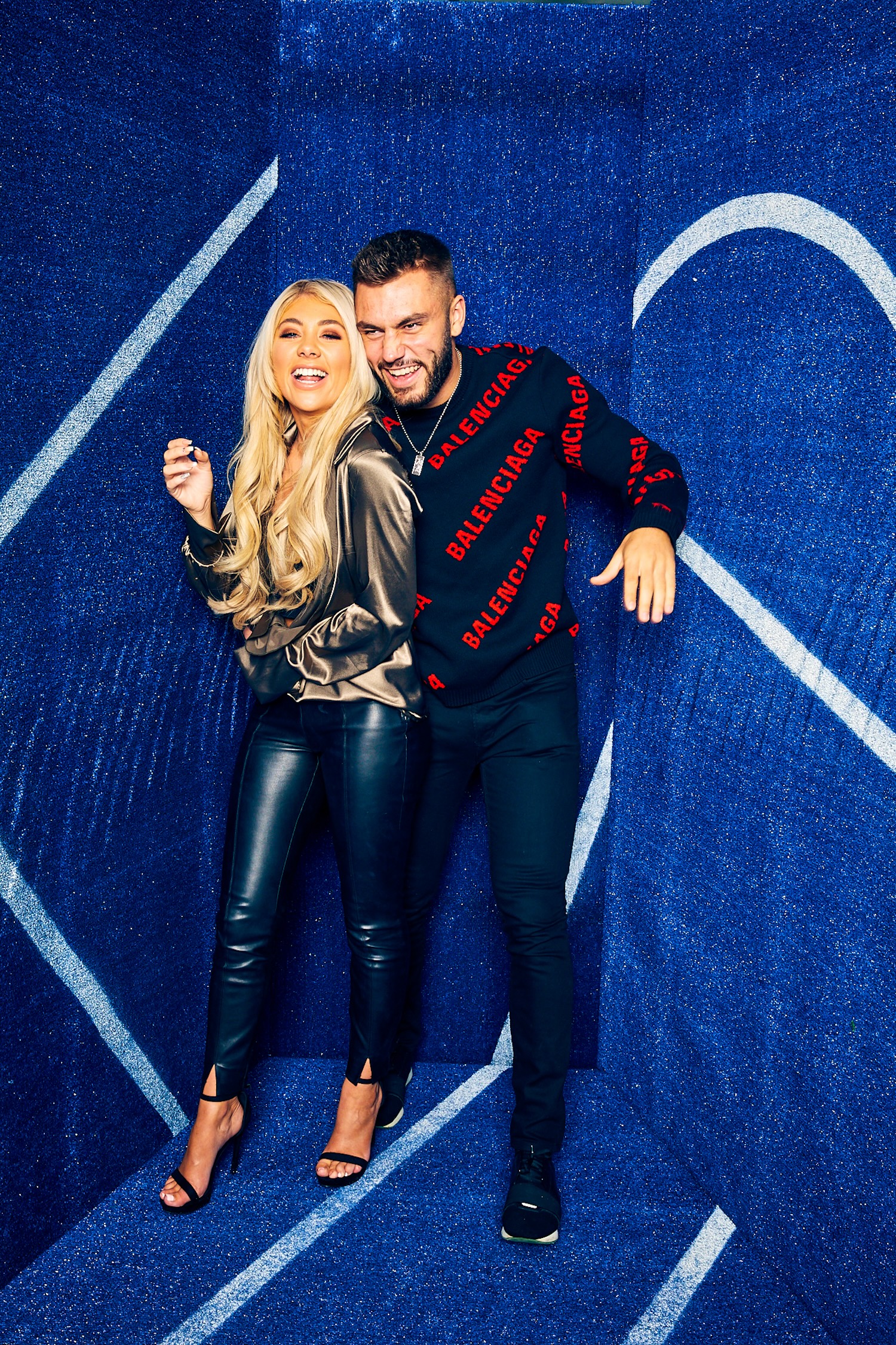 Finley Tapp and Paige Turley pose to camera at Sport Relief 2020, in the studio, on 13 March 2020 in Manchester.