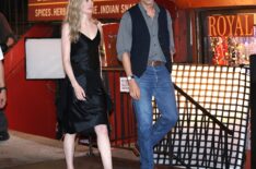 Paul Kelly and Sarah Pidgeon as JFK Jr and Carolyn Bessette are seen on the set of Ryan Murphy's 'American Love Story' in Downtown, Manhattan on June 18, 2025 in New York City.