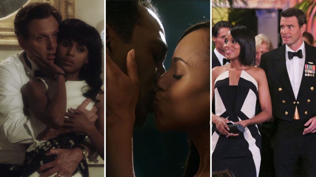 Tony Goldwyn and Kerry Washington as Fitz and Olivia, Norm Lewis as Edison, and Scott Foley as Jake on 'Scandal'