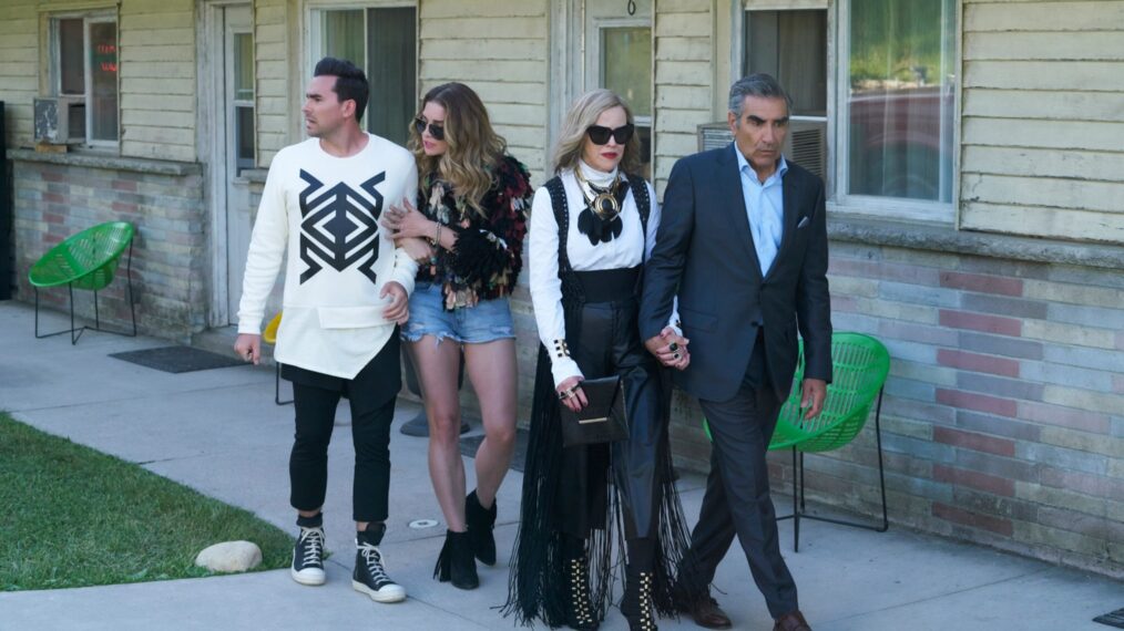 Dan Levy, Annie Murphy, Catherine O'Hara, and Eugene Levy in 'Schitt's Creek'