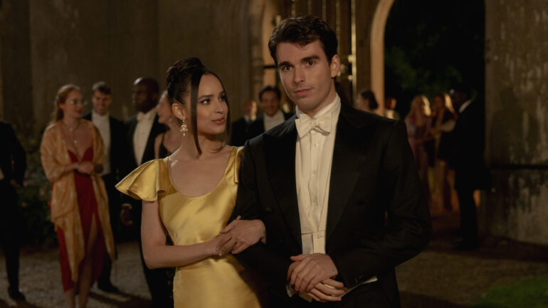 Sofia Carson as Anna and Corey Mylchreest as Jamie in 'My Oxford Year'