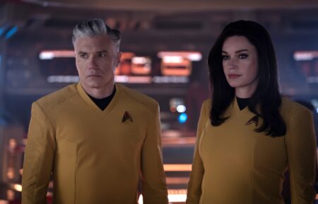 Anson Mount as Capt. Pike and Rebecca Romijn as Una — 'Star Trek: Strange New Worlds' Season 3
